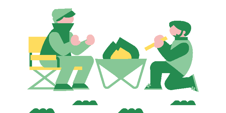 焚き火のイラスト